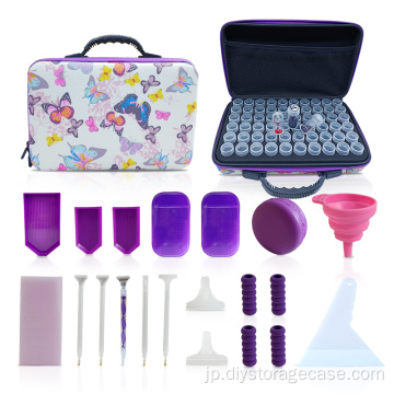 60本の紫色のダイヤモンド塗装ツール収納バッグ